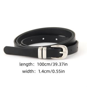 TEMU 여성을 위한 우아하고 다재다능한 슬림 벨트. 은색 버클이 특징이며 드레스, 캐주얼 바지, 청바지와 함께 입히기에 적합합니다. 크리스마스, 새해, 발렌타인데이, 생일과 같은 특별한 날을 위한 여성들을 위한 스타일리시한 선물입니다.