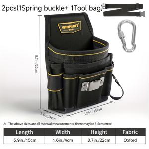TEMU 공구 벨트용 2개 세트 (스프링 버클 1개 + 공구 가방 1개), 작은 공구 파우치, 벨트 클립이 있는 전기 기술자 및 목수 공구 파우치, 남성을 위해 설계된 정원 도구 파우치 포함 (공구 벨트, 공구 가방, 공구 파우치)
