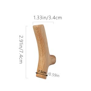 TEMU 1개 가지 스타일 욕실 후크, 빈티지 솔리드 우드 벽걸이, 러스틱 장식용 나무 접착식 후크. 열쇠 걸이, 코트 걸이, 강력한 흡착식 후크