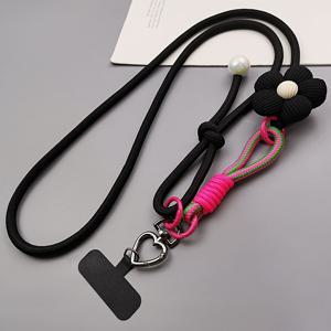 TEMU 여성을 위한 조절 가능한 긴 휴대폰 끈, 크로스바디 또는 목걸이 방식으로 착용 가능, 짧은 손목 스트랩 포함, 다기능으로 야외 여행 및 등반에 적합