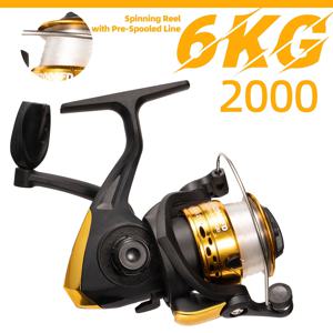 TEMU 스핀링 피싱 릴 2000 시리즈, 프리 스풀 라인 포함, 최대 드래그 6KG, 5.2 1 기어비, 부드럽고 가벼운 디자인, 양수 및 염수 겸용, 좌우 교체 가능, 접이식 핸들