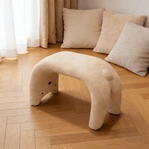 TEMU 고양이 스툴 미니 의자 숏다리 현관 신발갈이 의자 / 화장대 의자 / 거실 소파 스툴 부드러운 패브릭 스툴 / 고탄성 쿠션 / 흔들림 없는 안정 구조 인테리어 의자 가구 / 다용도 보조의자 / 홈·원룸·거실 사용