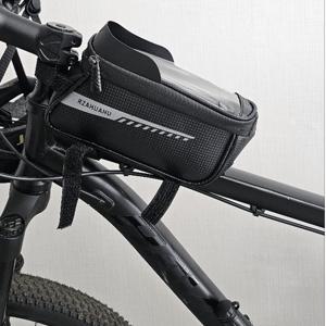 TEMU 산악 자전거용 터치 스크린 그늘막, 조절 가능한 스트랩, 휴대폰 홀더가 있는 자전거 핸들바 백 - 검은색, 자전거 보관 가방, 안전한 지퍼 잠금 장치,방수 탑튜브 프레임 자전거 가방 자전거 가방 자전거 안장 가방 방수 새들백 자전거 프레임 핸드폰 거치 탑튜브 거치대 가방 자전거 프레임 핸드폰 거치 탑튜브 거치대 가방