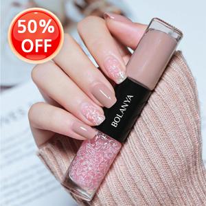 TEMU 듀얼 컬러 투톤 네일 폴리쉬 누드 & 글리터 세트