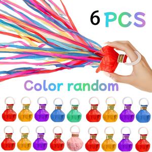 TEMU 6개 스트리머 폼폼 | 생일, 결혼식 및 축하 행사를 위한 생생한 조용한 상호 작용 - 모든 행사를 위한 스타일리시한 장식을 추가하는 데 완벽