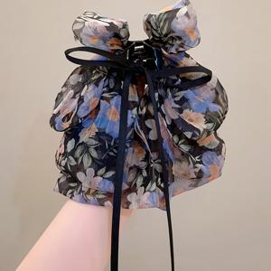 TEMU 여성용 파티 헤어 액세서리 패셔너블한 꽃무늬 나비 리본 클립 1개