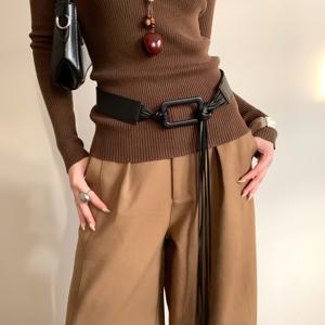 TEMU Melard 패션 버클 와이드 허리 밴드 여성 레트로 드레스 아메리칸 청바지 벨트 허리 밴드