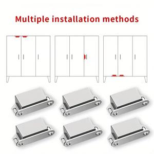 TEMU 6개입 스테인리스 스틸 자석 도어 캐치 래치 (나사 포함) - 향상된 문 닫힘 흡착력, 자석, 캐비닛, 옷장, 신발장용, 모던 래치 디자인 | 내구성 있는 구조, 자석 도어 래치