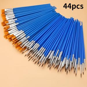 TEMU 내구성 있는 플라스틱 손잡이의 44개 전문가용 브러시 세트 - 유화, 수채화 및 수채화 예술 작품에 적합, 창의적인 페인팅을 위한 필수 도구, 디지털 후크 펜, DIY 석고 유화 펜, 채색, 아크릴 브러시, 라인 브러시, 수채화 파우더 페인팅, 산업용 전문가 브러시