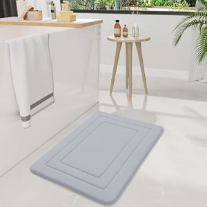 TEMU Herringbone 패턴 욕실 미끄럼 방지 매트, 편안한 복원력을 위한 두꺼운 메모리폼, 욕실 도어 매트, 흡수성 샤워 매트