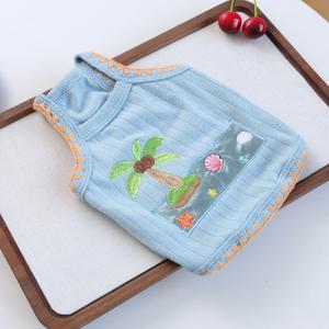 TEMU 1개 애완동물 옷 강아지 고양이 야외 실내 의류 소형 강아지 행복한 강아지 아기 고양이 귀여운 가을 겨울 편안한 코코넛 나무 보라보라 소형 조끼