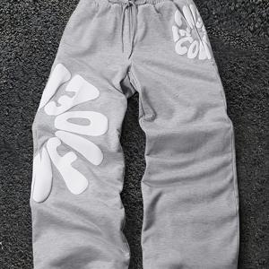 TEMU 남성 캐주얼 운동 바지 루즈핏 패션 편안한 AB 허리 남성 올 시즌 야외 레그 팬츠