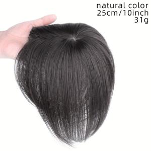 TEMU 여성용 빅릿 헤어 볼륨 증가용, 머리 위 볼륨 증가, 흰 머리카락 커버, 원피스, 가벼움, 보이지 않음, 통기성, 실제 인모 가발