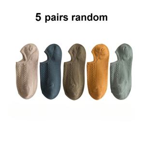 TEMU 3/5켤레 남성용 봄/여름용 투명 보트 양말 - 투명한 라인 디자인, 통기성 니트 원단, 봄/여름에 편안함, 세탁기 사용 가능, 단색