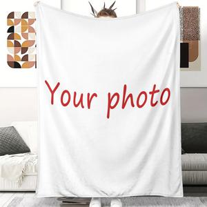 TEMU 1개 맞춤형 사진 담요, 개인화된 그림/문구/사진 포함 - 침대, 소파, 캠핑, 여행에 적합한 매우 부드러운 플란넬 - 반려동물을 위한 HD 프린트 사진 선물 - 사계절용으로 사용 가능한 기계 세탁 가능한 아늑한 침대보