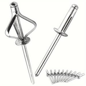 TEMU 50/100개의 순수 알루미늄 블라인드 리벳, 세 개의 발톱 리벳, 삼중 접히는 알루미늄 팝 리벳, 4.8 X 16mm