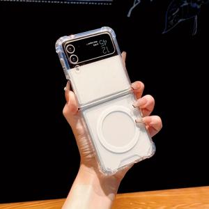 TEMU Z Flip 3용 투명 자석 케이스, 접이식 Z Flip 4용 풀 보호 소프트 케이스, Z Flip 5용 충격 방지 커버