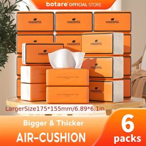 TEMU 20개입/6개입, Botare CHEERFUL 초극세사 페이셜 티슈, 다양한 규격, 90매, 4겹, 일회용 냅킨, 초극세사 티슈