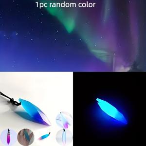 TEMU 별빛 하늘 오로라 흡착 발광 레진 목걸이 남성용 불규칙 사각형 목걸이 펜던트