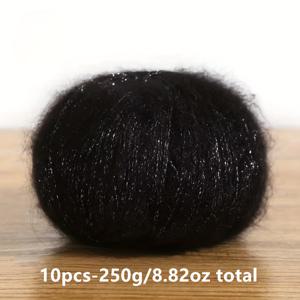 TEMU 10개입-250g/8.82oz 총 모헤어 울 실, 핸드메이드 DIY 공예, 멀티컬러, 그라데이션, 투톤, 싱글톤 텍스처, 두꺼운 실뭉치, 뜨개질, 크로셰, 부드럽고 따뜻한 패션 스웨터, 스카프, 모자, 장갑용