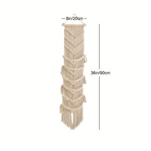 TEMU 1개 매크라메 벽걸이 태피스트리 - 모자 전시대 포함, 수제 컬러풀 태슬 모자 보관대, 모자 미포함, 현관, 기숙사 인테리어, 공간절약형 장식