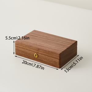 TEMU 1개 호두나무 다기능 보관함 (잠금장치 및 뚜껑 포함), 고체목재 데스크탑 보관함, 나무 상자, 펜, 연필, 보석, 화장품, 보석 보관함, 데스크탑 문구류 보관함 (두 가지 사이즈), 보석함