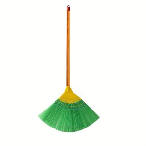 TEMU 내구성 있는 나무 손잡이가 있는 초광폭 8열 브러쉬 빗자루 - 헤비듀티, 야외 마당, 차도, 파티오 청소용