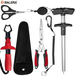 TEMU RALERA 7피스 낚시 도구 세트, 물고기 입술 그리퍼 및 훅 제거기 포함, 낚시 그리퍼, 낚시 플라이어, 낚시줄 커터, 쇼크 코드, 훅 디고저, 보관 가방, 스냅 훅, 낚시꾼과 아웃도어 애호가를 위한 이상적인 선택