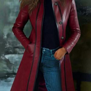 TEMU 여성용 빈티지 대비 컬러 스탠드 칼라 자켓