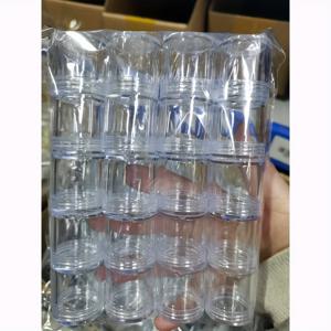 TEMU 20개 투명 아크릴 뚜껑 포함 - 10ml/0.34fl.oz 소형 메이크업 병, 여행용 화장품 용기, 네일 폴리시, 파우더, 글리터, 라인스톤 정리함 - 전문가 및 개인 사용에 적합한 고품질 스택 가능 보관 솔루션