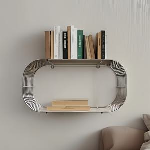 TEMU 튼튼한 금속 공간절약형 선반 - 모던 인더스트리얼 벽걸이 정리대, 조립 불필요, 거실·침실·사무실용 미니멀 홈 데코 수납 솔루션, 랙