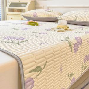 TEMU 쿨매트 5mm 천연 라텍스 여름 냉감 침대패드 베개커버 세트 여름용 쿨 침대 패드 매트 베개커버 매트리스 패드+베개커버세트 시원한 패드 통기성 침대 매트리스 미끄럼 방지 냉방 침구