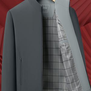 TEMU 남성용 비즈니스 재킷, 남성용 이사장 스타일 정장 재킷, 단색 고급 탑, 봄/가을 시즌, 봄, 가을, 스몰 스탠드업 칼라