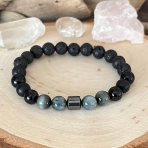 TEMU 이글 아이 보호 팔찌 - 천연 이글 아이 스톤, 8mm 블랙 오닉스, 헤마타이트 비즈로 핸드메이드. 균형, 용기, 힘을 상징하는 스타일 패션 액세서리. 남자친구나 아버지를 위한 이상적인 휴일 선물