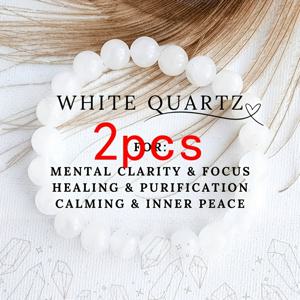 TEMU 천연 화이트 쿼츠 팔찌 2개 - 정신적 명료성과 내적 평화 명상 추가 - 핸드메이드 비즈 여성용 차크라 목걸이 - 생일/어머니의 날/발렌타인데이를 위한 우아한 스타일 선물 - 일상 및 특별한 날을 위한 주얼리