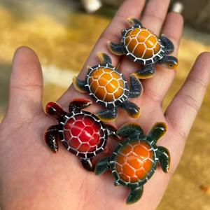 TEMU 수지 거북이 장신구 4개 | 수조 장면용 수족관 및 책상 장식품