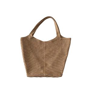 TEMU 여성 캐주얼 대용량 우븐 가방 - 오픈형 비치 토트백, 조절 가능한 숄더 스트랩 포함, 라이트 브라운/화이트/옐로우 색상, 통기성 좋은 원단으로 휴가, 쇼핑 및 일상 사용에 적합, 비치 백