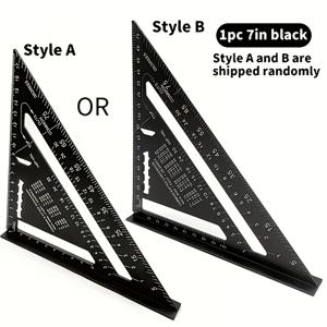 TEMU 7인치 알루미늄 각도기 - 90° 및 45° 각도, 내구성 및 스크래치 방지 - 목공, 산업 및 과학 측정에 이상적 - 빨강, 파랑, 검정