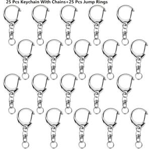TEMU 50개 로브스터 클로 키체인 세트, 회전 버클 끈 고리 (오픈 연결 링 포함), 철 합금, 대량 포장, 키체인, 가방, 애완 동물 태그, 공예 및 선물 제작에 다용도, PUCXOBE 가방 추가, 지갑 제작, DIY 지갑 제작