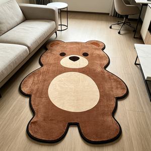 TEMU 사랑스러운 작은 갈색 곰 패턴이 특징인 창의적으로 디자인된 비정형 러그 1개. 매력적인 갈색 곰 모티브가 있는 이 귀여운 만화 스타일의 러그는 침실, 거실, 소파, 침대 옆 공간을 꾸미기에 완벽합니다. 아름다운 인테리어 장식 아이템이자 예술적인 액세서리로서의 역할을 하며, 재미있는 디자인과 편안한 쿠션층을 자랑합니다. 소재는 세척이 용이합니다