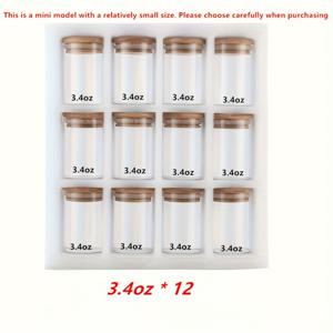 TEMU 12pcs/세트, 바마부 뚜껑 유리 스파이스 재, 깨지지 않는 포장, 주방 유리 밀봉 재, 조미료 보관 재