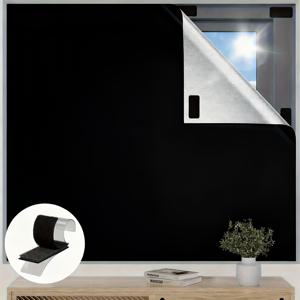 TEMU 1개입 암막 커튼, 침실 창문용 100% 완전 암막 블라인드 휴대용 암막 커튼 여행용 암막 커튼 드릴 불필요 단열 암막 창문 커버 (침실, 기숙사, 사무실용)