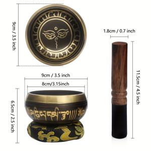 TEMU 티베트 싱잉 볼 세트 ~ 요가, 명상, 마음챙김, 치유 및 차크라 밸런싱을 위한 네팔에서 수제로 제작된 명상 사운드 볼