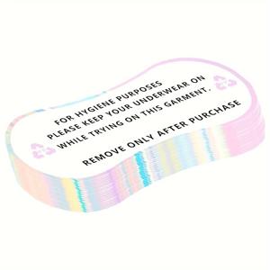 TEMU 100개입 접착식 위생 제품 시범 스티커, 보호 속옷 수영복 라벨, 4X2인치 투명 접착 스트립 (여름 해변 수영장 수영복 스티커용)