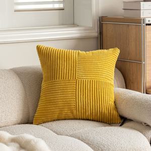 TEMU 1개, 보호 홈 장식 쿠션 커버, 12인치*20인치, 18인치*18인치, 코듀로이 소프트 크로스 패치워크 텍스처 쿠션 케이스, 가을, 크리스마스, 팜하우스 코지 모던 베개커버, 거실 침대 소파용, 베개 삽입 없음