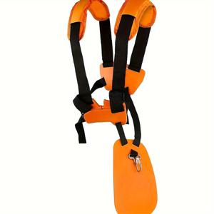 TEMU 조절식 편안한 어깨끈, 잔디깎이기와 제초기용 - 주황색 패딩, 검은색 스트랩, 버클이 있는 내구성 있는 하네스, 야외 잔디 관리 작업에 이상적