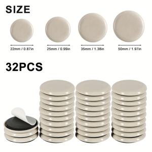 TEMU 32개 자체 접착 가구 슬라이더, 다양한 색상 및 크기 제공, 카펫 및 나무 바닥에 적합, 간편하고 빠르게 모든 물품을 이동하고 바닥을 보호, 강력한 의자 글라이드