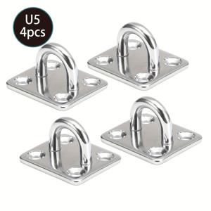 TEMU 304 스테인리스 스틸 사각 도어 래치 아이 플레이트 시트 햇빛 가리개 세일 추가 장치 보트 래치 스테인리스 스틸 고정 버클 4개 세트
