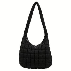 TEMU 2025 신상 캐주얼 니치 클래스 대용량 토트백, 여성용 체크무늬 가방, 사선 걸이형 출퇴근 가방