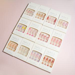 TEMU 전체 12박스, 박스당 12개, 랜덤 스타일 조합 세트. 발레 모양 프레스온 네일, 다양한 스타일 선택 가능, 데일리 착용에 적합한 귀여운 패턴 네일, 젤리 젤 12개 포함